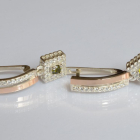 Срібні сережки з золотими пластинами