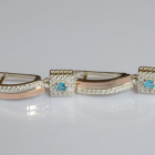 Срібні сережки з золотими пластинами