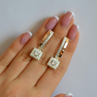 Срібні сережки з золотими пластинами