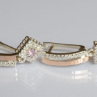 Срібні сережки з золотими пластинами