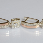 Срібні сережки з золотими пластинами