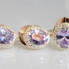 Срібний набір з золотими пластинами