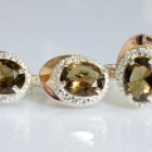 Срібний набір з золотими пластинами