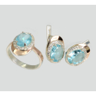 Срібний набір з золотими пластинами