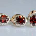 Срібний набір з золотими пластинами