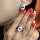 Срібний набір з золотими пластинами