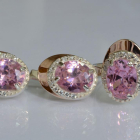 Срібний набір з золотими пластинами