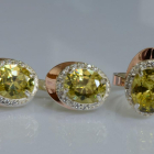 Срібний набір з золотими пластинами