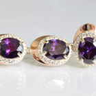 Срібний набір з золотими пластинами