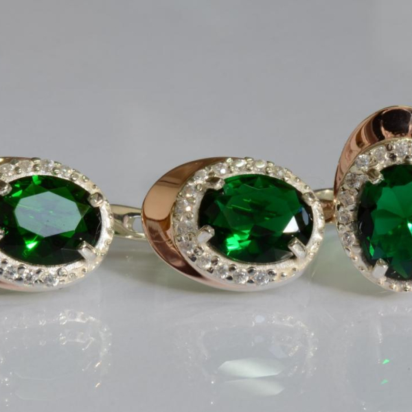 Срібний набір з золотими пластинами