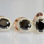 Срібний набір з золотими пластинами