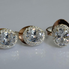 Срібний набір з золотими пластинами