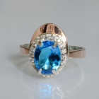 Срібна каблучка з золотими вставками