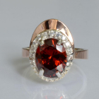 Срібна каблучка з золотими вставками