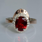 Срібна каблучка з золотими вставками