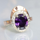 Срібна каблучка з золотими вставками