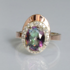 Срібна каблучка з золотими вставками