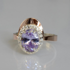 Срібна каблучка з золотими вставками