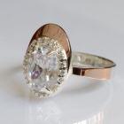 Срібна каблучка з золотими вставками