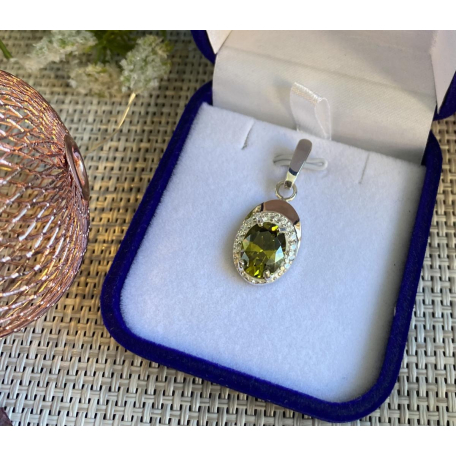 Серебряная подвеска с золотими вставками