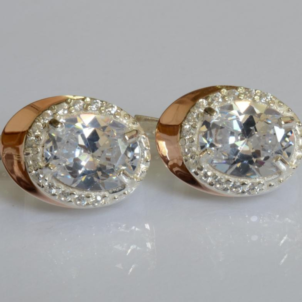 Серебряные серьги с золотыми пластинами