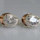 Серебряные серьги с золотыми пластинами