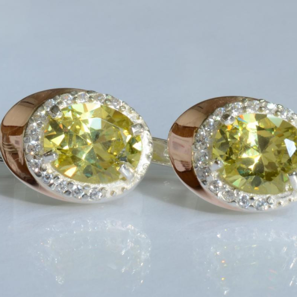 Серебряные серьги с золотыми пластинами