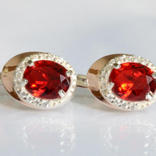 Серебряные серьги с золотыми пластинами