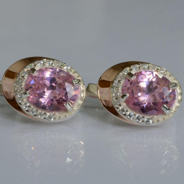 Серебряные серьги с золотыми пластинами