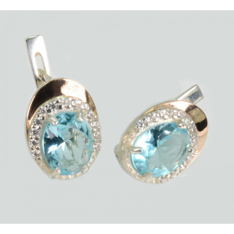 Серебряные серьги с золотыми пластинами