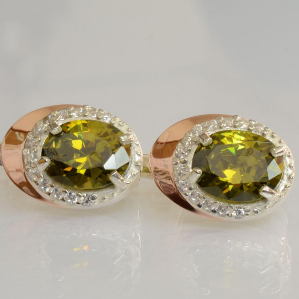 Серебряные серьги с золотыми пластинами