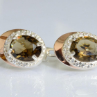 Серебряные серьги с золотыми пластинами