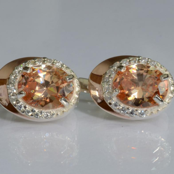 Серебряные серьги с золотыми пластинами