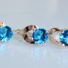 Срібний набір з золотими пластинами