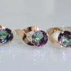 Срібний набір з золотими пластинами