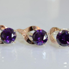 Срібний набір з золотими пластинами