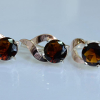 Срібний набір з золотими пластинами