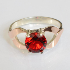 Срібна каблучка з золотими вставками