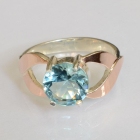 Срібна каблучка з золотими вставками