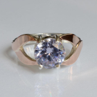 Срібна каблучка з золотими вставками