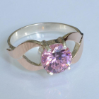 Срібна каблучка з золотими вставками