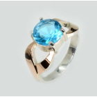 Срібна каблучка з золотими вставками