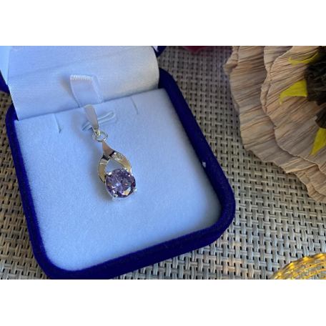 Серебряная подвеска с золотими вставками