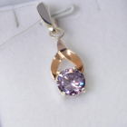 Серебряная подвеска с золотими вставками