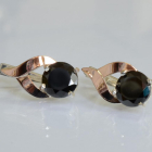 Срібні сережки з золотими пластинами