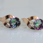 Срібні сережки з золотими пластинами