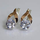 Срібні сережки з золотими пластинами