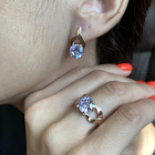 Срібні сережки з золотими пластинами