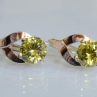 Срібні сережки з золотими пластинами