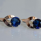 Срібні сережки з золотими пластинами